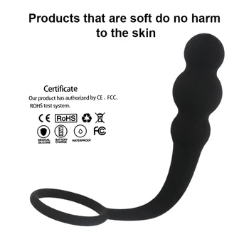 EXVOID Anal Plug Prostate Massager Delay Ejaculation Butt Plug for Beginner Penis Sleeve Ring Sex Toys for Women Men Anal Beads 3
