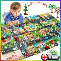 Tapis de jeu éducatif pour enfants, panneaux de circulation, de route, de voiture, scène de ville, ensemble de tapis de jeu pour bébés 