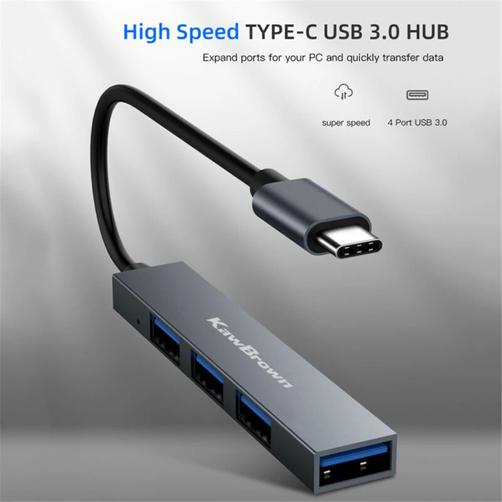 KawBrown 4 порта Тип C концентратор USB к 3 0 разветвитель конвертер OTG Кабель адаптер для