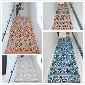 

Stair Riser Floor Stickers Mosaic Pattern DIY Waterproof Self Adhesive Stairs Decoration Staircase Home Decor Art Stairway Mural