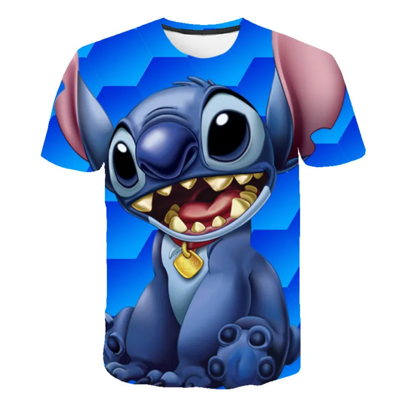 Lilo/детская трикотажная футболка в стиле Харадзюку Kawaii Детская с забавным