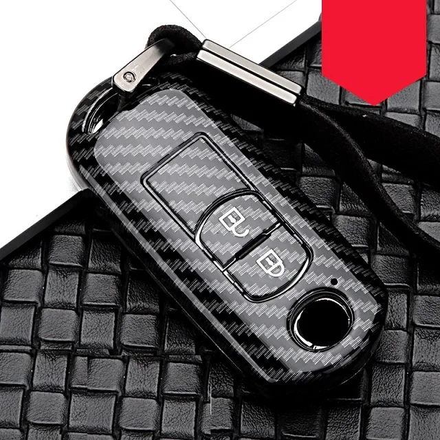 2Button silver Глянцевое углеродное волокно, АБС-пластик, автомобильный футляр для дистанционного ключа Крышка для Mazda 2 3 6 Atenza Axela CX-5 CX5 CX 5 CX-7 CX-9 - Название цвета: 2Button silver