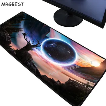 

MRGBEST Starry Sky Nebula Printing Design Anti-slip New Custom Beautiful Rectangular Large Lock Mouse Pad Game 400x900/800x300CM