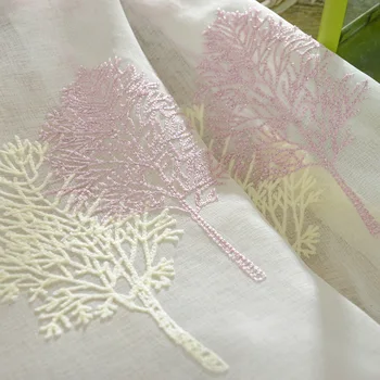 

Tulle For Window Embroidered Window Sheers White Curtains Romantic Living Tree Voile Kitchen Curtains Pattern For Room Drapes