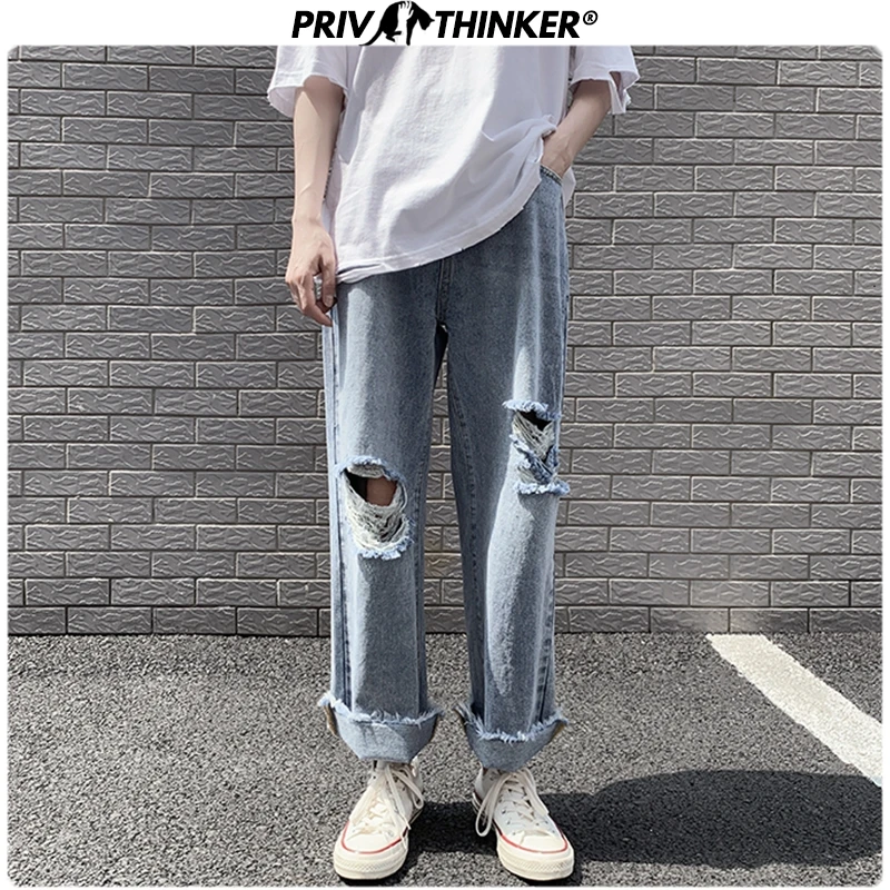 Privathinker Harajuku Ripped Hip Hop Mens Jeans 2020 Summer Straight Jeans Man Casual Fashion Vintage Male Denim Pants Bottoms Privathinker Harajuku Ripped Hip Hop Mens Jeans 2020 Summer Straight Jeans Man Casual Fashion Vintage Male Denim Pants Bottoms