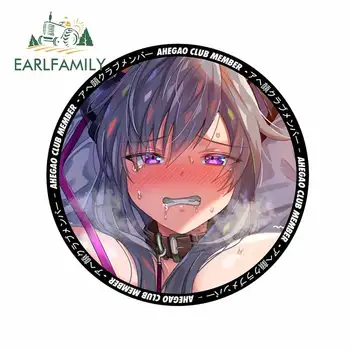 

EARLFAMILY 13cm x 12.9cm For Ahegao Club Anime Car Stickers Personality Decal Sunscreen Surfboard Motorcycle Decoration