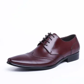 

Men's Leather Shoes Lace-up Business Formal Wear Leather Shoes Men's of Leather Cowhide Shoes Chaussure Homme