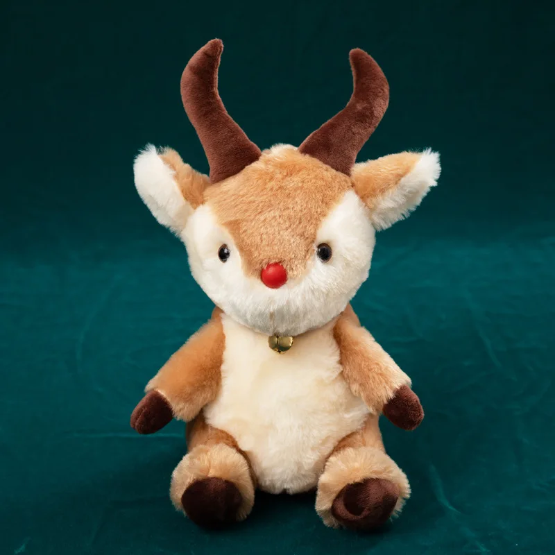 Scarf Reindeer Cute Elk Plush Doll high quality stuffed Toy Christmas Decoration soft Gift for kids - Цвет: antelope