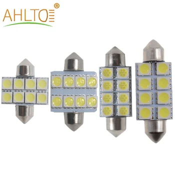 

10pcs White Bright 31MM 36MM 39MM 41MM 8SMD 5050 Parking LED Car Led C5W C10W Interior Festoon Dome Light Reading Lamp Door Bulb