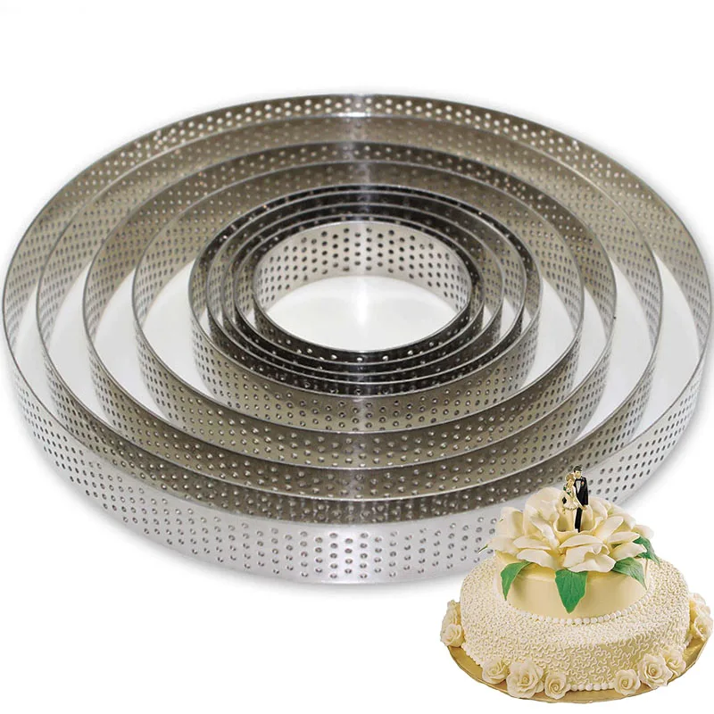 

YOMDID 9pcs/Set Round Stainless Steel Cake Fruit Pie Making Molds DIY Pizza Mousse Cake Dessert Decor Circle Mold Baking Mould