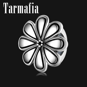 

TARMAFIA Hot Sale Daisy Stopper Silicone Charms 925 Sterling Silver Metal Beads Fit Original Bracelet Jewelry Making