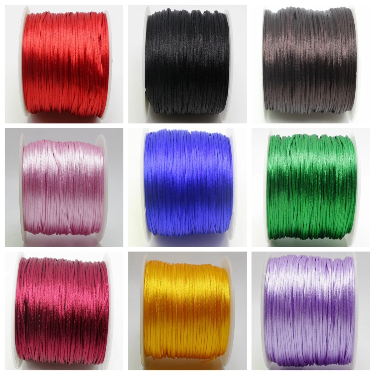 40 Meters Nylon Chinese Satin Silk Knot Cord 2mm RATTAIL Thread Necklace  Spool