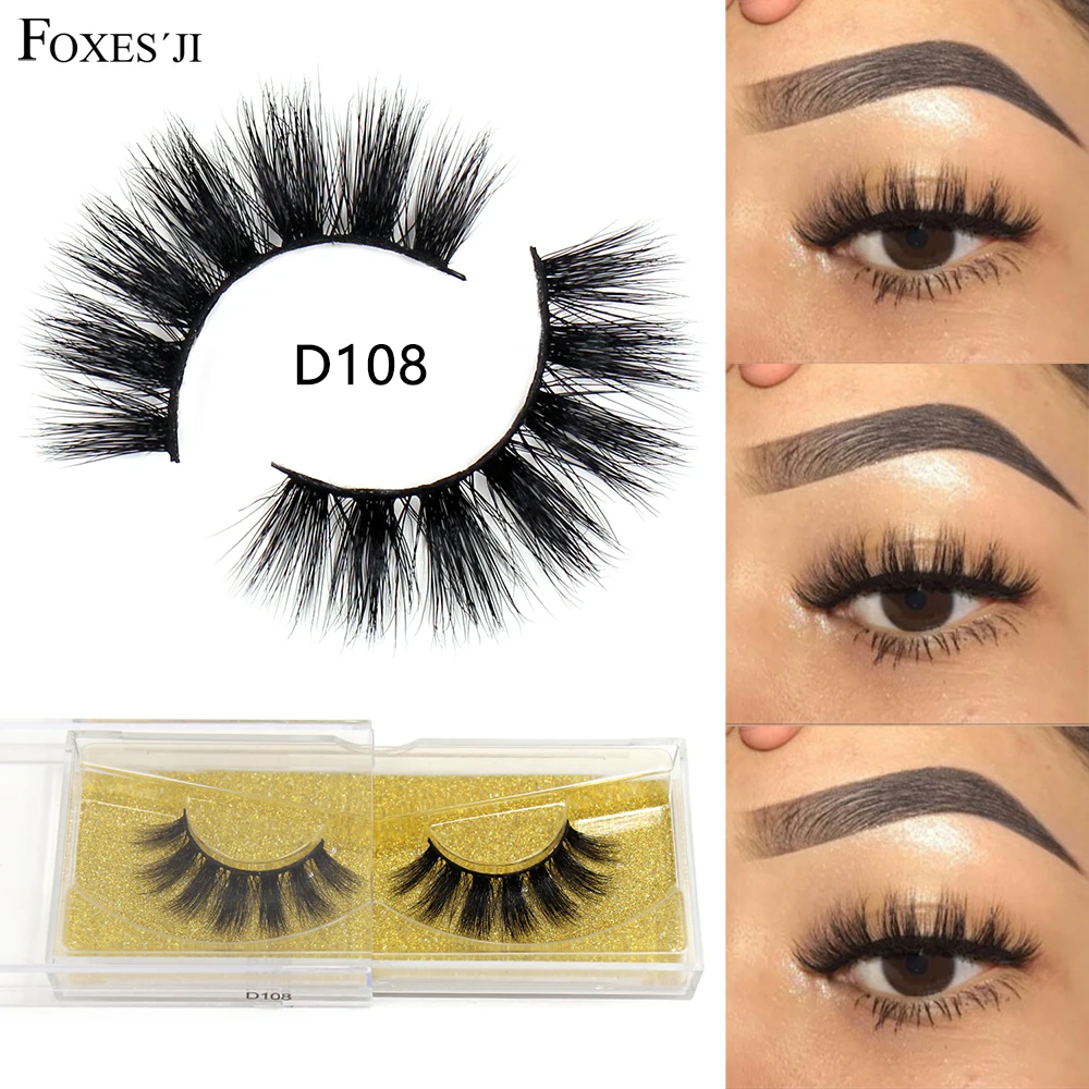FOXESJI 3D Mink Lashes False Eyelashes Thick Fluffy Natural Handmade Eyelash Extension Volume Eye Lashes Mink Eyelashes Makeup