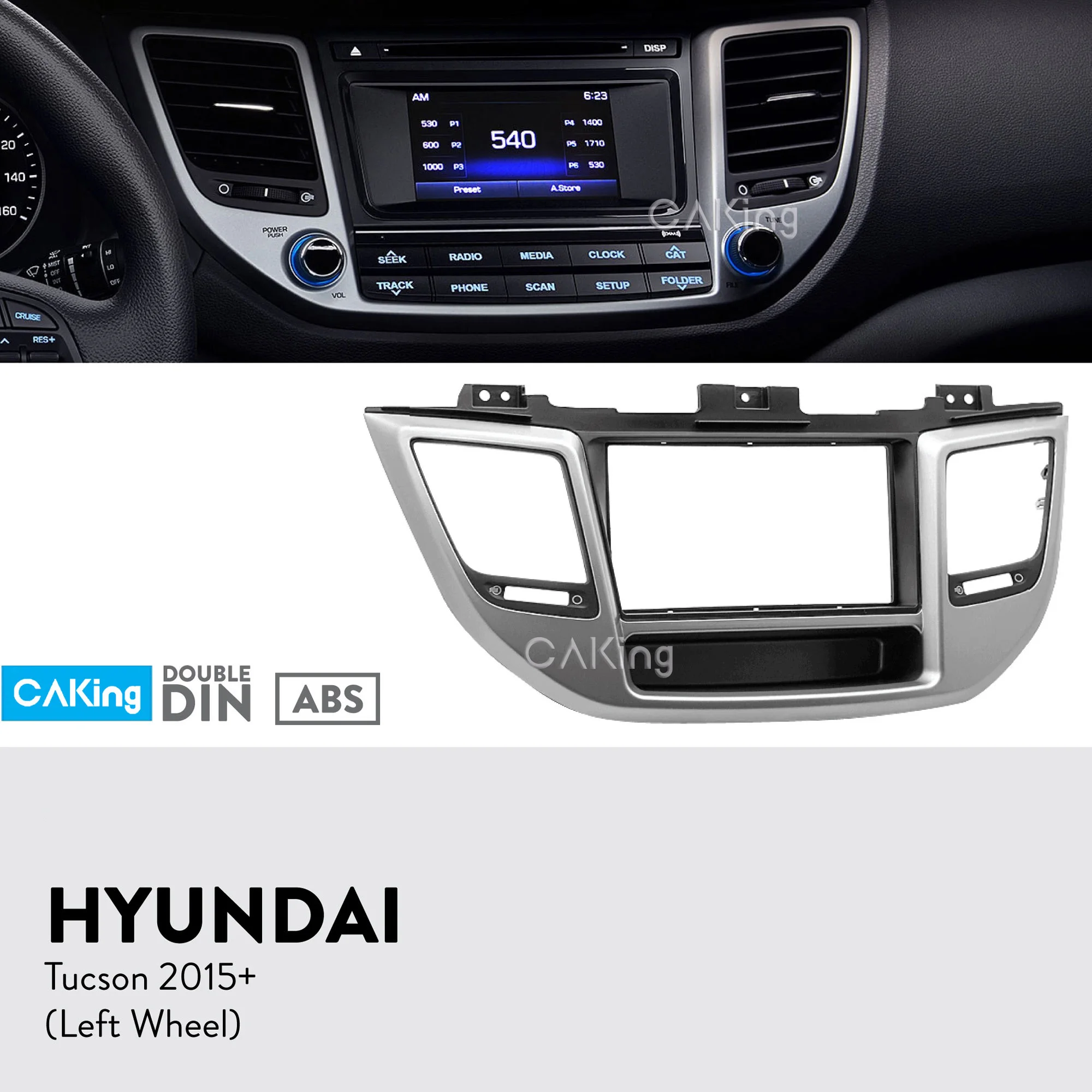Двойная Din Автомобильная фасция Радио панель для HYUNDAI Tucson 2015 + (левое колесо) Набор