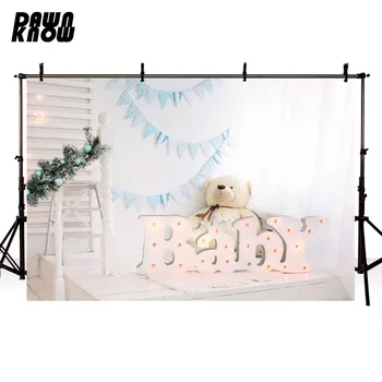 

DAWNKNOW Baby Bear Flag Photography Background Backdrop Celebrate Party Photocall Shoot Children Photo Studio Customize lv1885