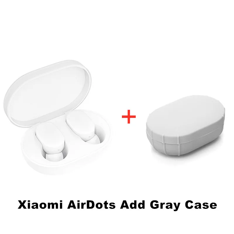 Xiao mi Red mi Airdots TWS mi True беспроводные Bluetooth наушники стерео бас Bluetooth 5,0 с mi c Handsfree Наушники управление AI - Цвет: AirDots Gray Case