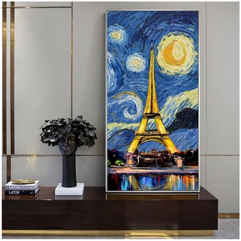 

Starry Night full drill diamond painting square paris tower 5d diy diamond embroidery mosaic paintings by numbers stickyZP-323