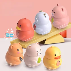 Brinquedo interativo eletrônico andando balançando frango para crianças elétrica pintos pato balanço equipe brinquedos animais elétricos de balanço