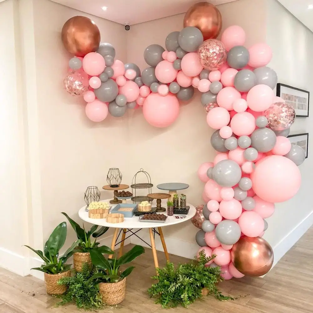 Macaron Синий Розовый Серый Белый пастельные воздушные шары-гирлянды арочный комплект конфетти на день рождения свадьба детский душ юбилей, вечеринка, украшение