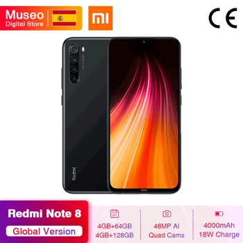Перейти на Алиэкспресс и купить Gloabl версия Xiaomi Redmi Note 8 материнскую плату 64 Гб/128 ГБ 48MP Quad Camera Смартфон Snapdragon 665 Octa Core 6,3 дюймFHD экран с разрешением 4K для мобильного телефона