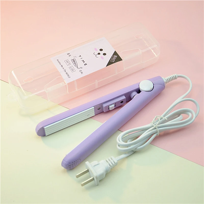 Высокое качество, мини выпрямитель для волос, Розовый Керамический выпрямитель, гофрированный щипцы для завивки волос, инструменты для укладки волос, US Plug - Цвет: purple