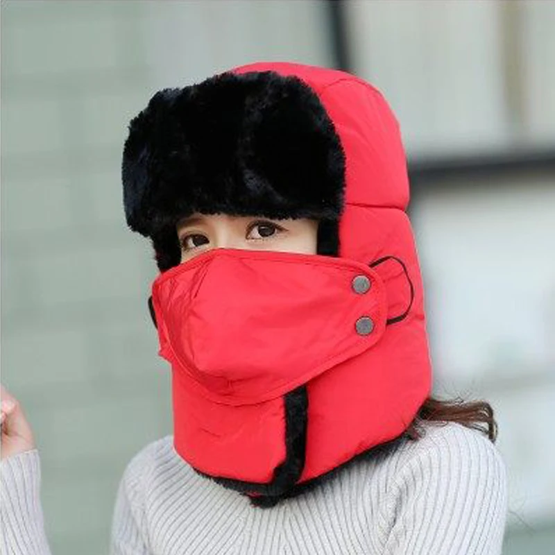 Lei Feng шапка женская Корейская версия милой осенней и зимней велосипедной ветрозащитной шапки зимняя холодная теплая хлопковая шапка мужская