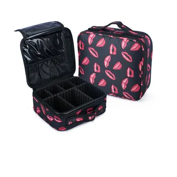 

New Portable Square Partition Cosmetic Bag Travel Makeup Organizer Nail Beauty Professional Cosmetics Box Make Up Storage Box