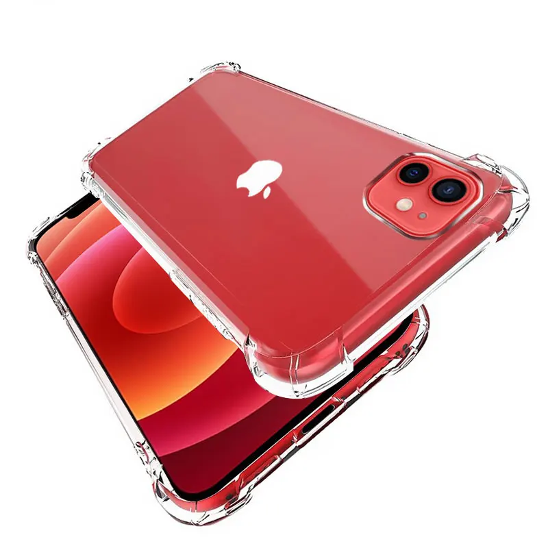 Funda de silicona transparente a prueba de golpes para iPhone, protector de silicona suave para iPhone 11, 12 Pro Max, X, XS, Max, XS, XR