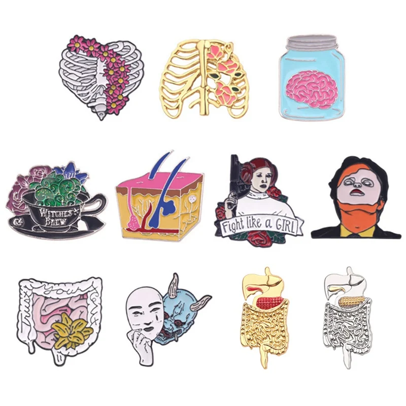 Fashion Brooch Brain Network Pins Medical Series Trinkets Neurologist Badges Brooches For Women Men Doctor Nurse Jewelry