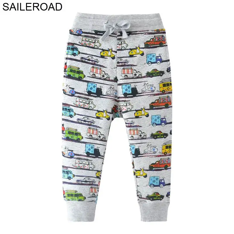 SAILEROAD 2-7Years Экскаватор Печати Спортивные Брюки для Мальчиков Осень Дети Дети Брюки Хлопок Детские Малыша Шаровары - Цвет: 7016 same photo