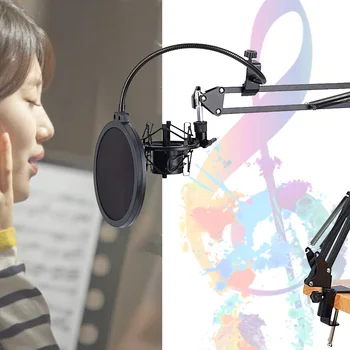 

Rotatable Table For Broadcasting Microphone Shock Mount Adjustable Angle Recording Announcers Home Clip Goose Neck Meeting Room
