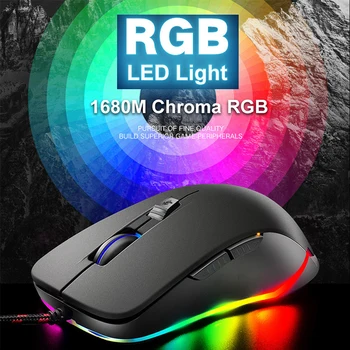 

Free Wolf V6 Wired RGB LED Backlit USB Ergonomic 4000DPI 6 Buttons Optical Mini Gaming Mouse Gamer Mice For Desktop PC Laptop