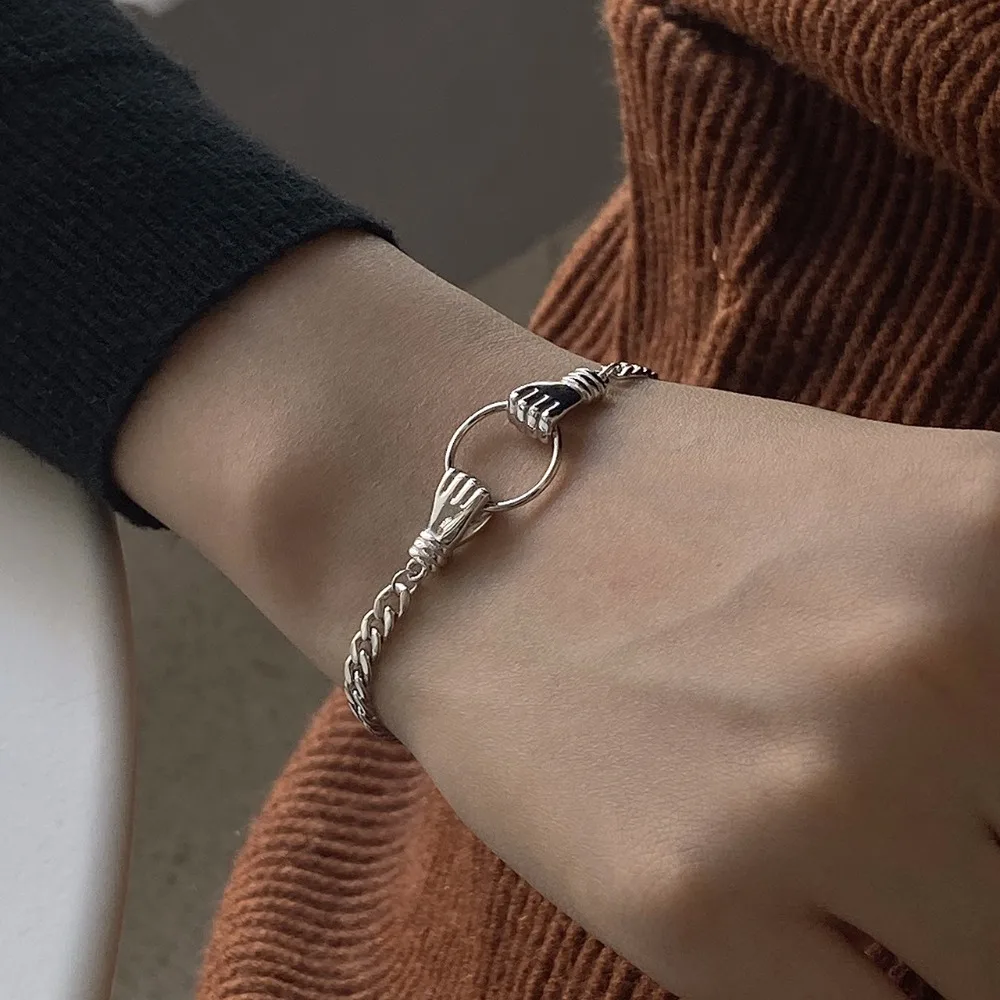 Серебряные женские/девичьи браслеты Hoilding Hnads коробка цепь промышленный Стиль Мода Элегантный Блестящий подарок ювелирные изделия для женщин