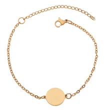 Очаровательный золотой цвет браслет с дисками Круглый браслет гравировка имя на круглый индивидуальные браслеты персонализированные ювелирные изделия для женщин мужчин