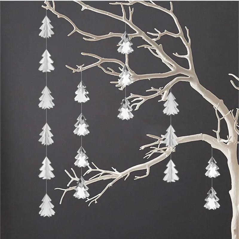 Натальная 3D Бумага Рождественская елка гирлянды подвесные украшения Рождественские украшения для дома год Arbol De Navidad noel DIY