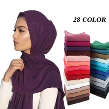 10 teile/los Frauen Muslimischen Jersey Hijab Schal Foulard Femme Größe Plus Hijabs Islamischen Schals Soild Modal Kopftuch Für Frauen