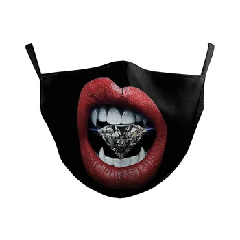 

Large Mouth Printed Black Mask Dust-proof PM2.5 Mask Neutral Ventilating Mask Reusable Mask for Adults and Children Women