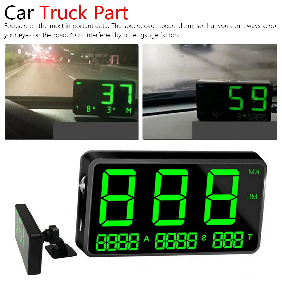 EIN auto heads up display GPS speed meter mess geschwindigkeit alarm laufleistung höhe uhr auto fah