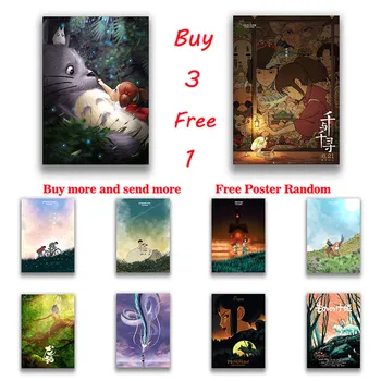 

Hayao Miyazaki Anime Movie Poster Set Coated paper poster Cafe Bar Decorative Painting Art Wall Stickers Home Deco