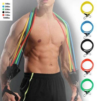 

11 Pcs/Set Latex Resistance Bands Training Body Exercise Yoga Tubes Pull Rope Fitness Pull Bands Pull Rope For Drop Shipping