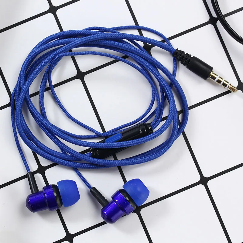 Nylon Braided Headset Wired Earphone With Microphone Portable Audio And Video Device for Samsung Huawei Xiaomi Phone Mp3