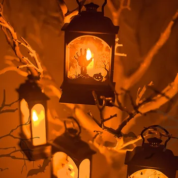 

Halloween Transparent LED Light Lantern Bar Decoration Supplies Hanging LED Lamp JDH99