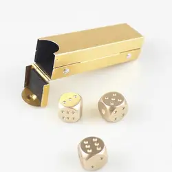 5 шт. золотые цветные твердые металлические игральные кости Покер игры алюминиевый сплав портативные кости, покер с коробкой вечерние