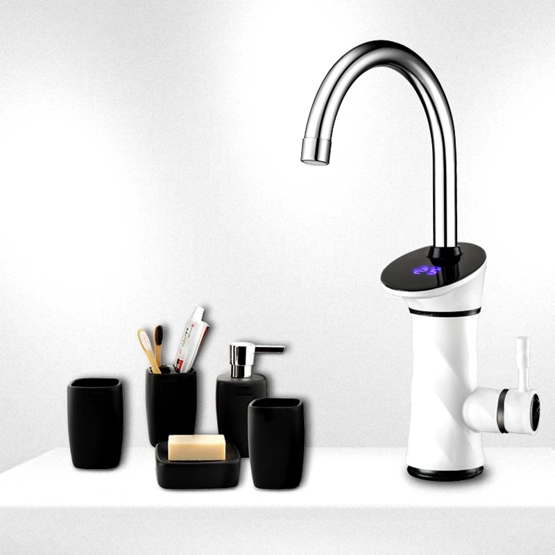 3000W Intelligent Automatic LCD Display Instant Electric Water Heating Faucet Taneous Instant Tankless Water Heater Hot Tap EU P