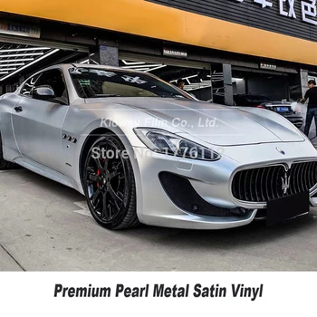 

Highest quality silver matte metallic wrapping film pearl metal silver Vinyl wrap foil air bubble free for High end car