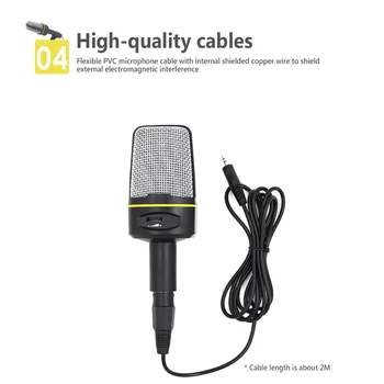 

Handheld Microphone Professional 3.5mm Jack Wired Sound Stereo Mic With Stand Tripod For Desktop PC
