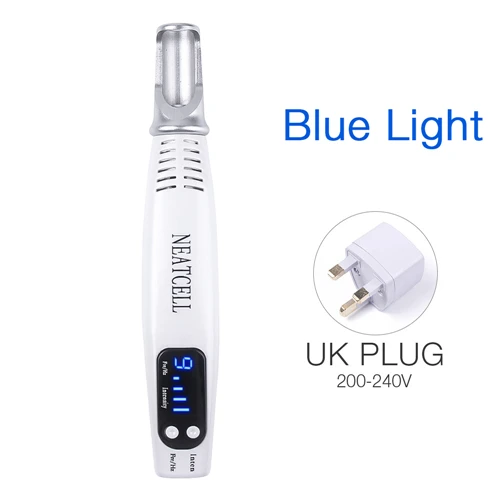 Blue UK Plug Picosecond, лазерная ручка, синий светильник, терапия, пигмент, тату шрам, удаление крот, веснушек, удаление темных пятен, лазерная ручка Picosecond - Цвет: Blue UK Plug
