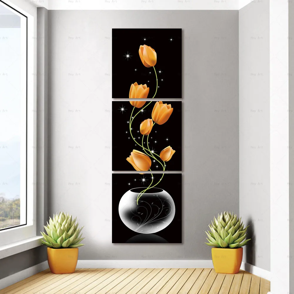 Wall Art 3 Панель холст живописи цветок скандинавский Принт плакат Настенные