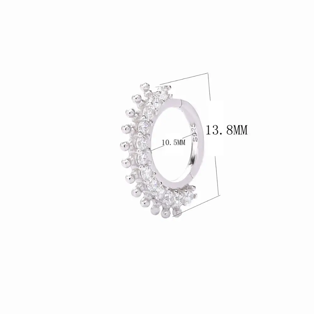 Lovecabin 925 пробы серебряные большие серьги-кольца яркий кристалл CZ петли Клипсы Серьги модные ювелирные изделия женские аксессуары