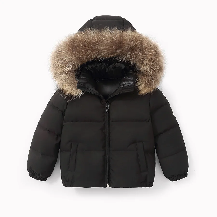 Winter Baby Jacket For Girls Boys Down Jacket Kids Warm Fur collar Hooded Outerwear Coat Children Clothes 4 6 8 10 11 Years